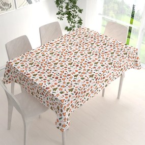 Biante Vianočný bavlnený obdĺžnikový obrus Sandra SA-516 Vianočné perníčky a ozdoby na bielom 140x160 cm