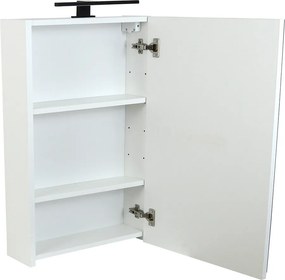Comodo Zrkadlová skrinka Atica 50 ZS LED-B s osvetlením Any LED 30 B, čierna