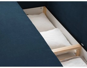 Tmavomodrá rozkladacia pohovka s úložným priestorom 231 cm Elen – Micadoni