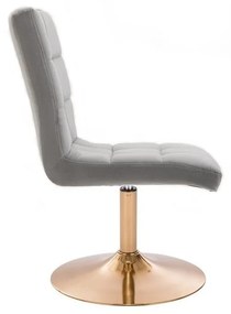 LuxuryForm DESIGN Stolička TOLEDO VELUR na zlatom tanieri - svetlo šedá