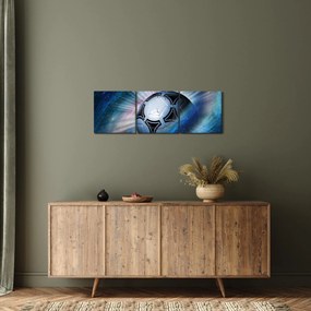 Obraz - Futbalová lopta vo vesmíre (s hodinami) (90x30 cm)
