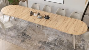 Mazzoni EXPANSO Dub Artisan / kašmírové nohy - OVÁLNY ROZKLADACÍ STÔL 160-360 cm PRE 16-18 OSÔB