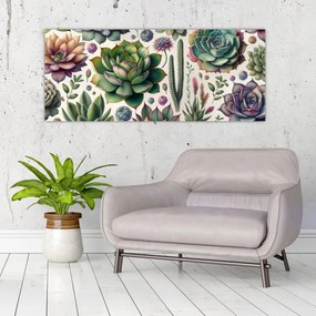Obraz - Sukulenty (120x50 cm)