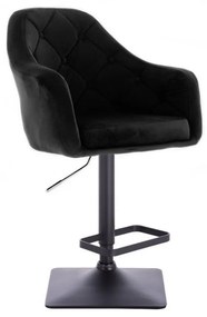 LuxuryForm Barová stolička ANDORA VELUR na čierne podstave - čierna