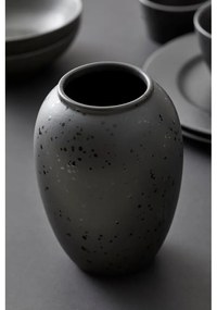 Čierna kameninová váza Bitz Basics Black, výška 20 cm