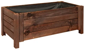 Drevený záhradný truhlík - hnedý, 79 x 39 x 30 cm