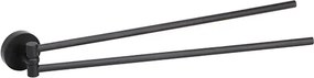 Bemeta Design DARK: Držiak uterákov, 420 mm, dvojitý, otočný - 104204190