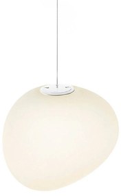 Foscarini Gregg MIDI závesná lampa, zo skla, biela