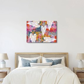 Obraz - Srdce na abstraktnom pozadí (70x50 cm)