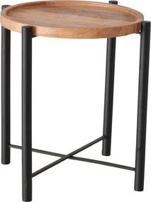 XXXLutz KONFERENČNÝ STOLÍK, prírodná farba, čierna, drevo, kov, 49/49/55 cm - Stolíky do obývačky - 004885462202