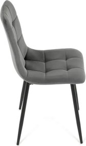 Jedálenská stolička zamatová, sivá CT-281 GREY4