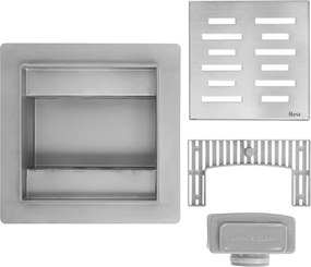 Rea Line, nerezový odtokový žľab 120x120 mm, oceľová, REA-G6204