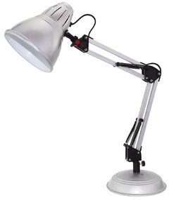 ACA DECOR Retro stolná lampa UFFICIO, strieborná