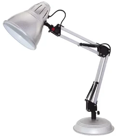 ACA DECOR Retro stolná lampa UFFICIO, strieborná
