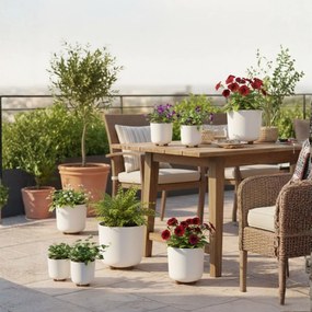 PLASTOVÝ KVETINÁČ TERRA 24X27,5 CM BIELA