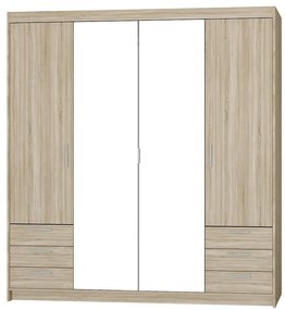 Skriňa Elena 4D 6S dub sonoma/zrkadlo