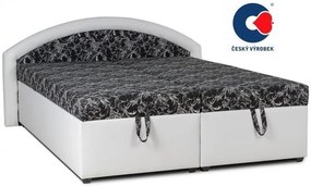 Polohovacie letisko Kamila, 200x160, bielo-čierna (k1 / č.19 / matrace A do 90 kg)