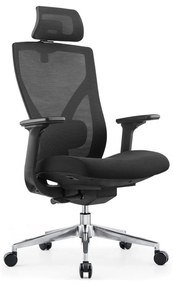 Kancelárska ergonomická stolička Neoseat THOMAS — čierna, nosnosť 150 kg