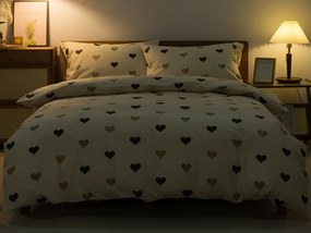 XPOSE® Francúzske bavlnené Renforcé obliečky SRDCOVKA DUO - béžové