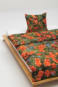 Posteľná bielizeň Hayka maky jednoduchá s obliečkou na vankúš 70 x 80 cm 140 x 200 cm