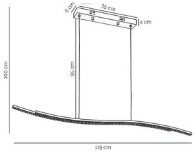 ONLI - LED Luster na lanku ONDA LED/30W/230V 4000K čierna