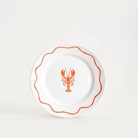 Dezertný tanier KAOMA biely / oranžový 774577