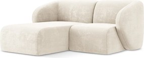 Béžová ženilková rohová pohovka (ľavý roh/s leňoškou) Lani – Makamii