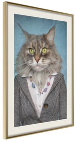 Artgeist Plagát - Mrs. Cat [Poster] Veľkosť: 40x60, Verzia: Zlatý rám s passe-partout