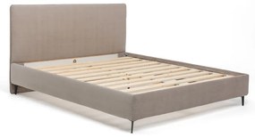 Čalúnená dvojlôžková posteľ taupe s roštom 160x200 cm Noira Slim – Bonami Selection