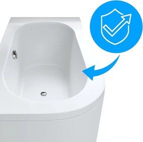 BPS-koupelny Akrylátová asymetrická vaňa s krycím panelom HYD-EBI140P 140x75 cm PRAVÁ, biela