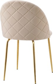Jedálenská stolička FARGO Velvet - béžová/zlatá