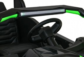 Ramiz Silná pretekárska štvorkolka pre 2 deti Zelená + Bezkartáčový motor + Nafukovacie kolesá + LED zvuk