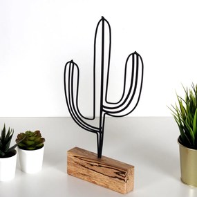 Kovová dekorácia Cactus 41 cm čierna