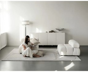 Svetlosivý vlnený koberec 133x190 cm Morphic Organica – Agnella