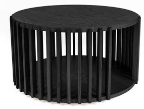 Čierny konferenčný stolík z dubového dreva Woodman Drum, ø 83 cm