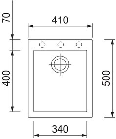 Granitový drez Sinks CUBE 410 Milk