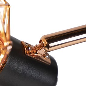 Stojaca lampa čierna s meďou 3-svetlo - Mesh