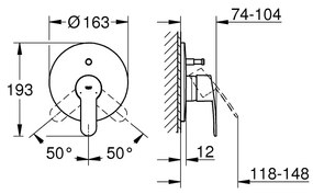 GROHE Eurostyle Cosmopolitan - Páková vaňová batéria, chróm 19506002