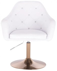 LuxuryForm DESIGN Kreslo ROMA na zlatom tanieri - biele
