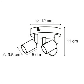Moderné bodové svetlo biele naklápateľné okrúhle 3-svetlo - Jeany