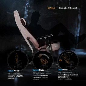Ružová herná stolička Diablo X.Eye Prime Akira Pink
