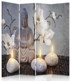 Gario Paraván Budha vo svetle sviečok Rozmery: 145 x 170 cm, Prevedenie: Klasický paraván