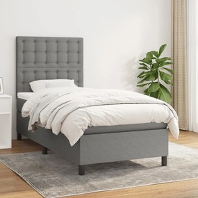 Boxspring posteľ s matracom tmavosivá 90x200 cm látka 3142066
