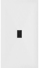 Mexen Hugo, obdĺžniková sprchová vanička SMC 170 x 100 cm, biela, čierna krytka, 42101017-B