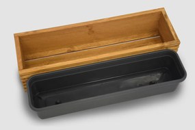 Drevený truhlík s plastovou vložkou - svetlohnedá Rozměry (cm): 64 x 20, v. 14