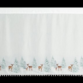 KRÁTKA VIANOČNÁ ZÁCLONA NA PÁSKE XMAS18 150X70 CM VZOROVANÁ