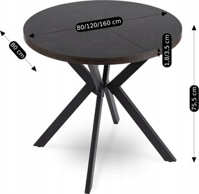 PROXIMA.store - Okrúhly rozkladací stôl DORIAN FARBA: biela, FARBA NÔH: biela