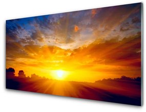 Skleneny obraz Slnko nebo krajina 125x50 cm
