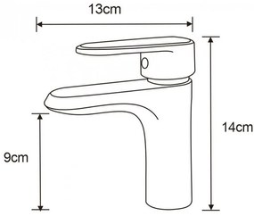 Mexen Alda, umývadlová batéria, zlatá lesklá, 746100-50