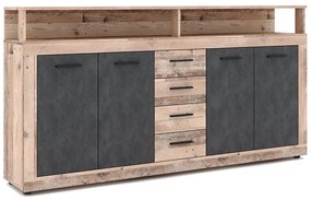 Komoda RUNA svetlohnedá/antracit